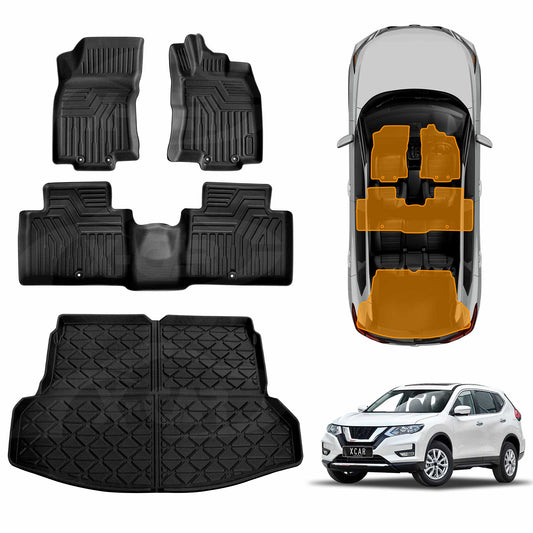 3D All-Weather Floor Mat Boot Liner Carpet for Nissan X-trail Xtrail T32 2013-2022 Heavy Duty Cargo Trunk Mat Luggage Tray