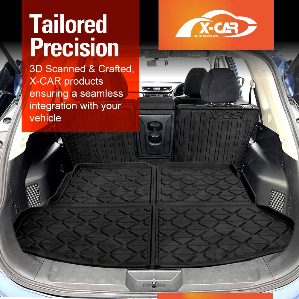 Boot Liner Kick Mats Set for Nissan X-trail Xtrail T32 2013-2022 All Weather Heavy Duty Cargo Car Trunk Back Seat Protector