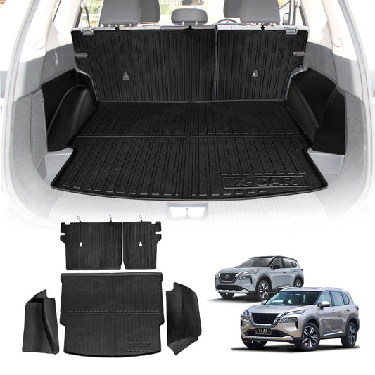 Boot Liner Kick Mats for Nissan X-trail Xtrail 5 Seats 2022-Onwards without 2nd Row Cup Holder Cargo Side Rear Trunk Back Seat Protector