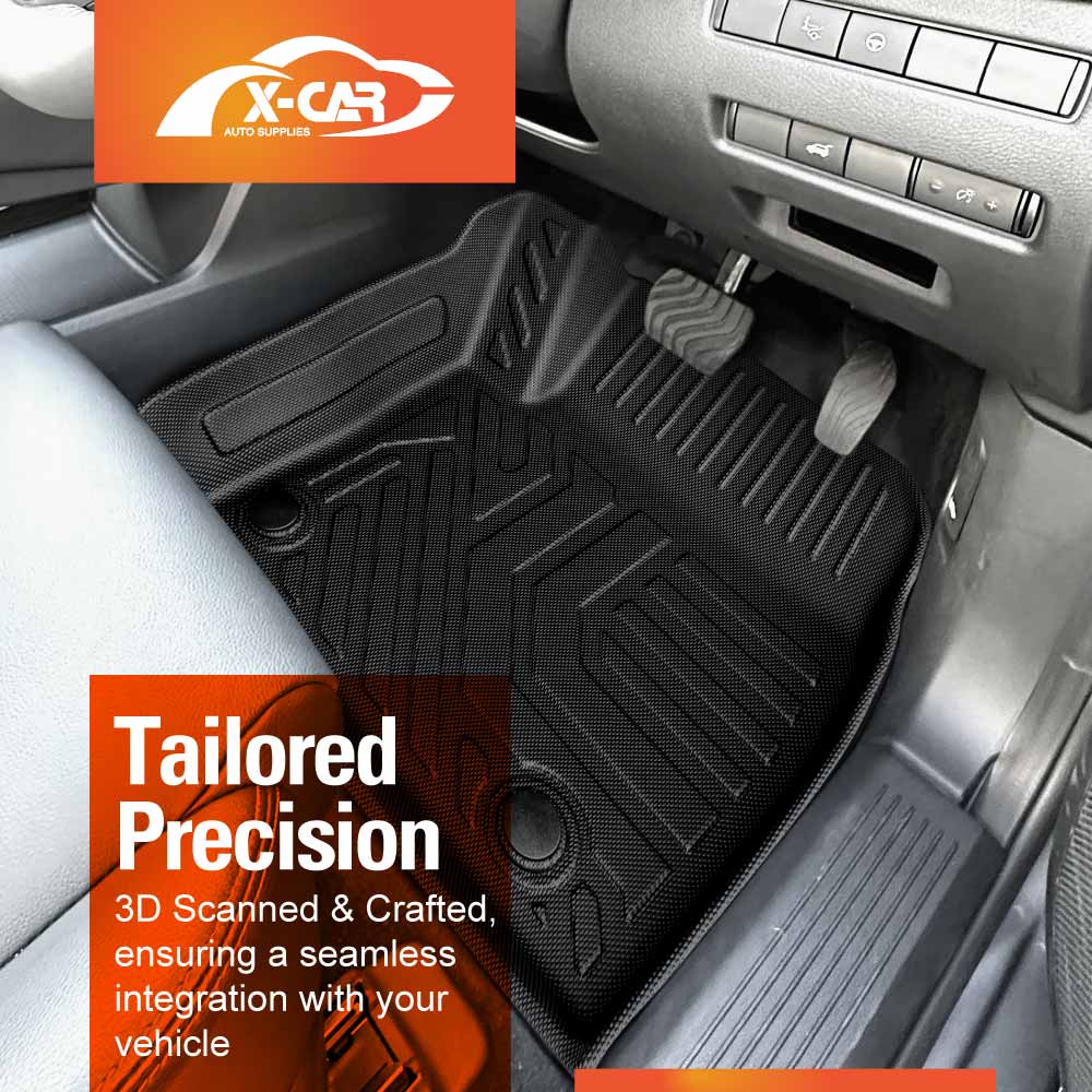 3D Floor Mats Boot Liner Set for Nissan X-trail Xtrail T33 5 Seats 2022-Onwards e-POWER All Weather Heavy Duty Cargo Kick Back Seat Cover