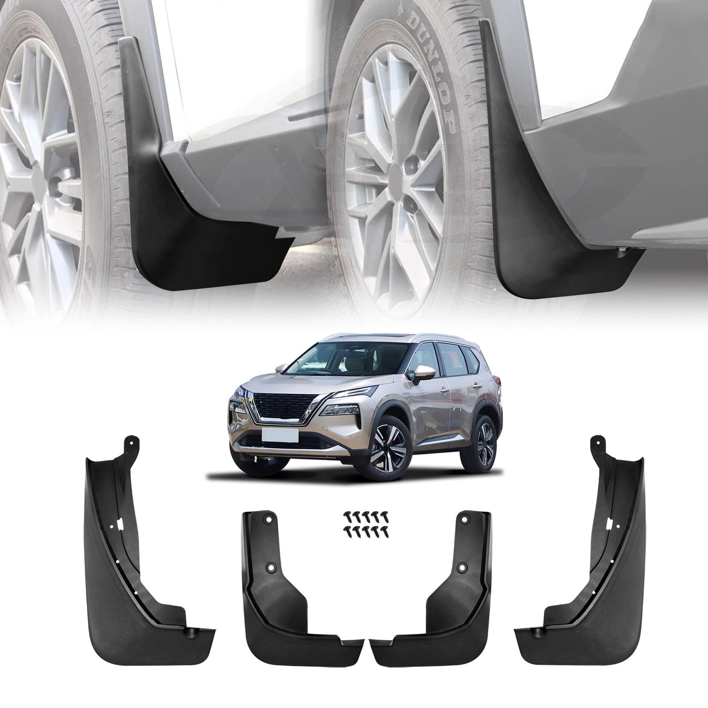 Mud Flaps Splash Guards for Nissan X-trail Xtrail T33 2022-2025 Mudguard Fender Front and Rear Set of 4
