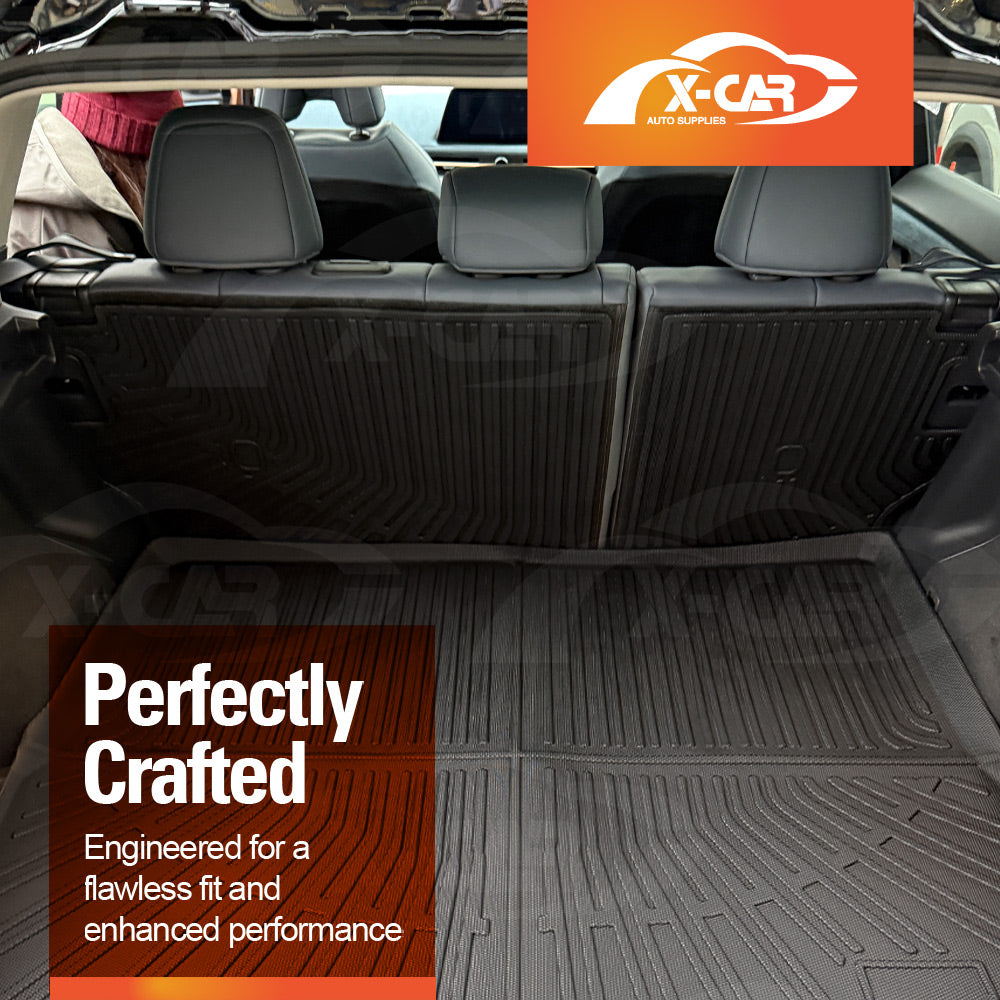 Boot Liner Kick Mats Set for Nissan Ariya 2023-Onwards All Weather Heavy Duty Cargo Car Trunk Back Seat Protector