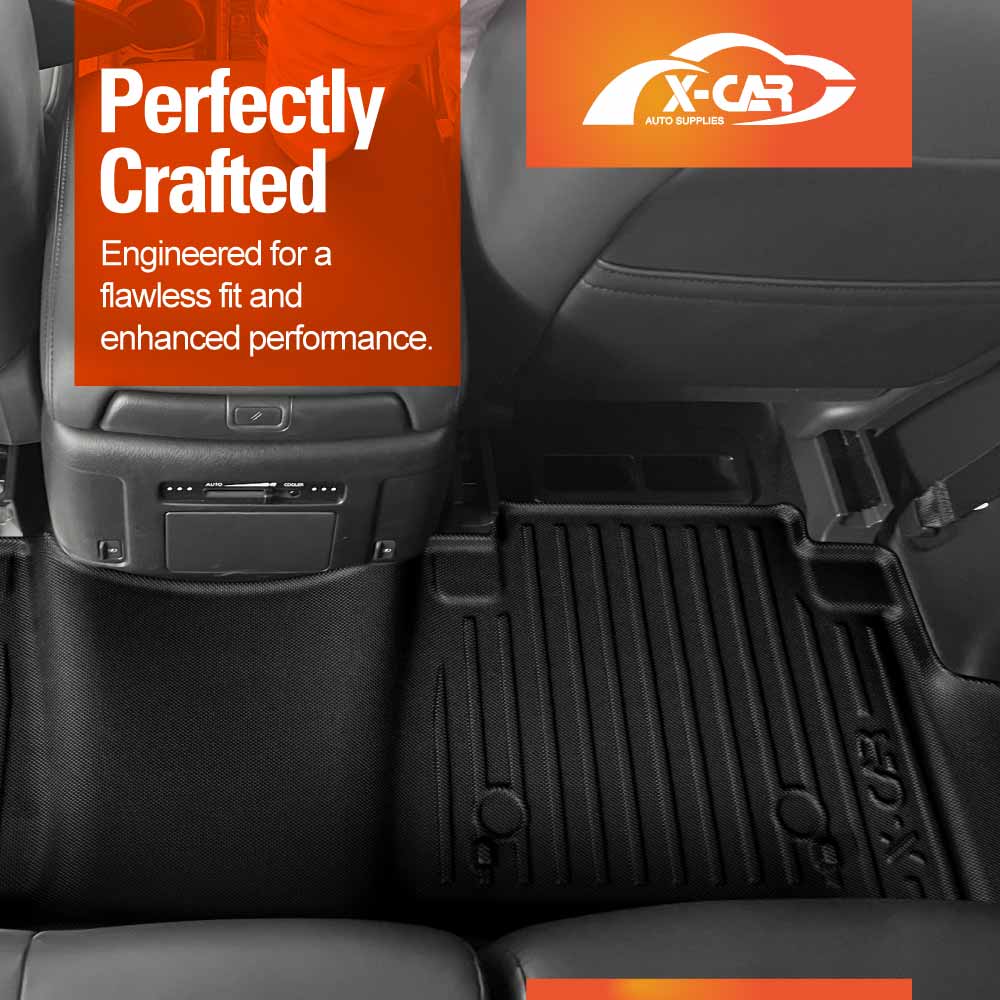 Floor Mats Boot Liners Set for Nissan Patrol 2012-2024 Y62 Series All Weather Heavy Duty 3 Pcs Version Cargo Car Trunk Luggage Tray