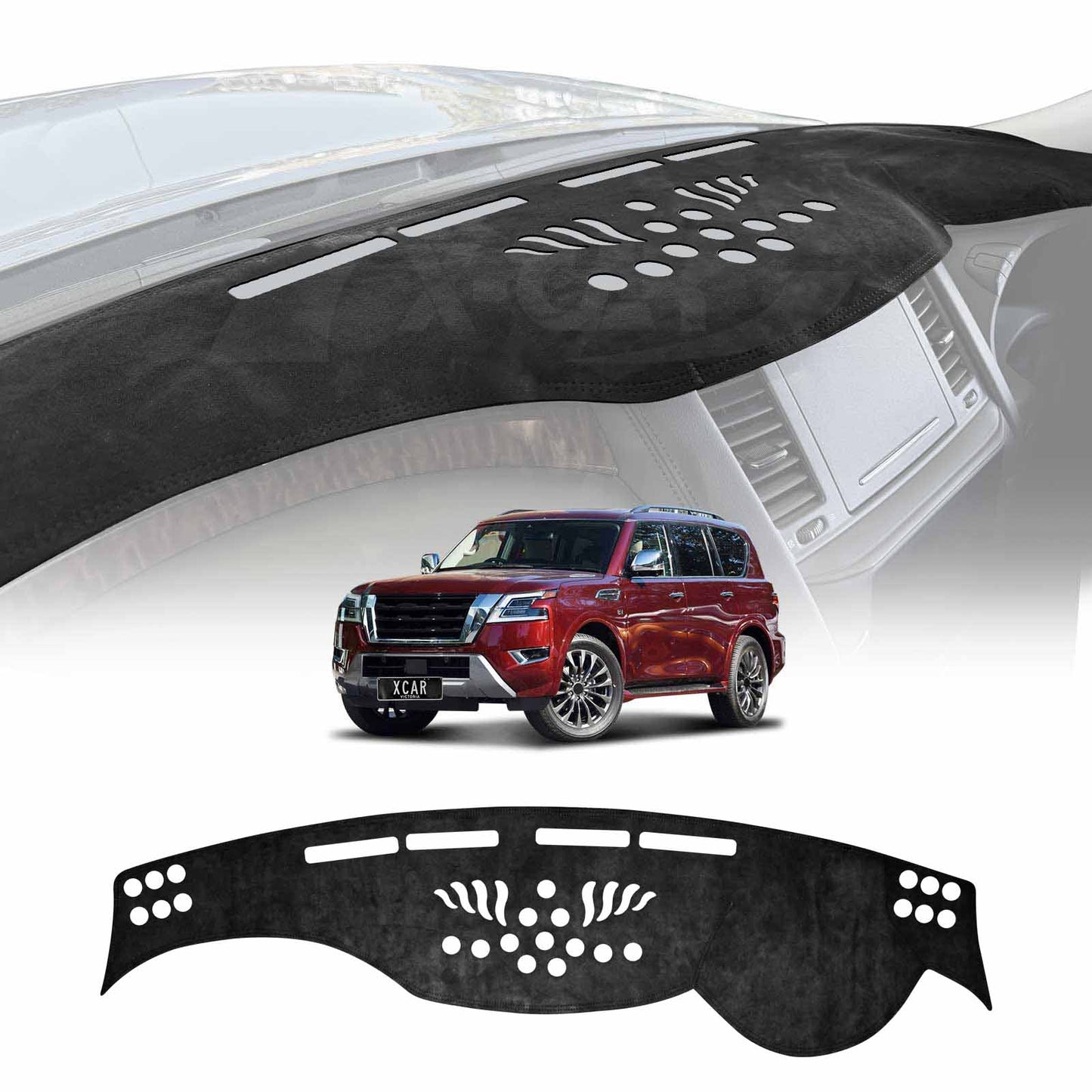 Dash Mat for Nissan Patrol 2012-2024 Y62 Series Non-Slip Microfiber Pad Cover Interior Accessories