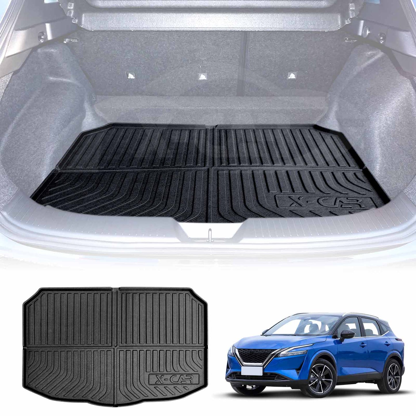 Boot Liner for Nissan QASHQAI J12 Series 2022-Onwards Heavy Duty Cargo Trunk Mat 3D All-Weather Luggage Tray