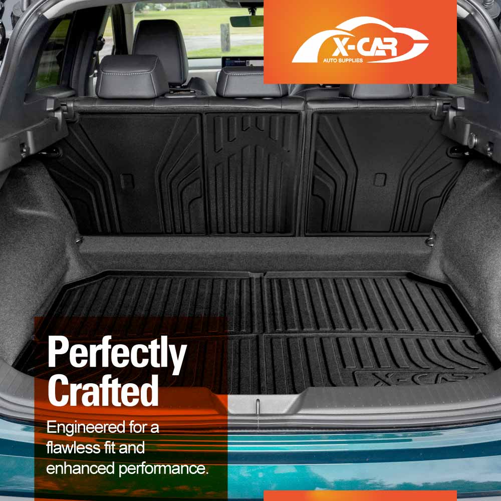 3D Floor Mats Boot Liner Set for Nissan QASHQAI J12 Series 2022-Onwards All Weather Heavy Duty Cargo Kick Mats Back Seat Protector Cover