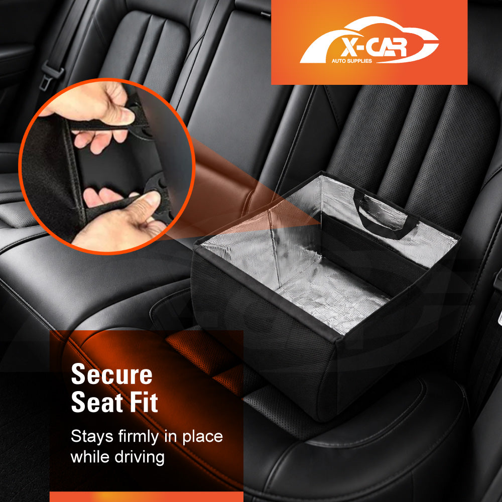 2-in-1 Car Seat Cushion & Insulated Cooler Set for Universal Vehicle Rear Armrest Organiser Storage Interior Car Accessories
