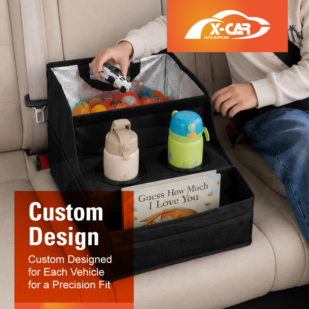 2-in-1 Car Seat Cushion & Insulated Cooler Set for Universal Vehicle Rear Armrest Organiser Storage Interior Car Accessories