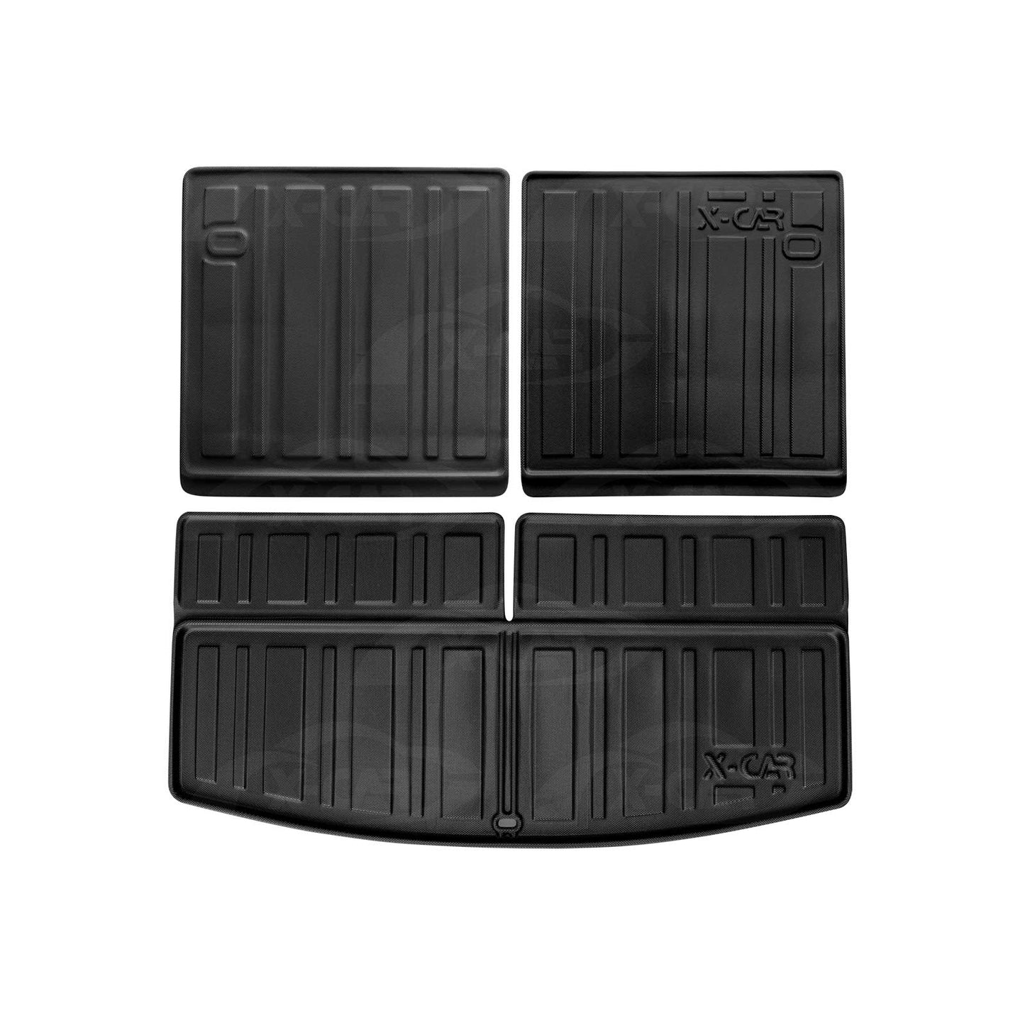Boot Liners for Mitsubishi Outlander 7 Seater 2012-2021 All Weather Heavy Duty Cargo Trunk Mat Luggage Tray Car Accessories 3 Pcs Set