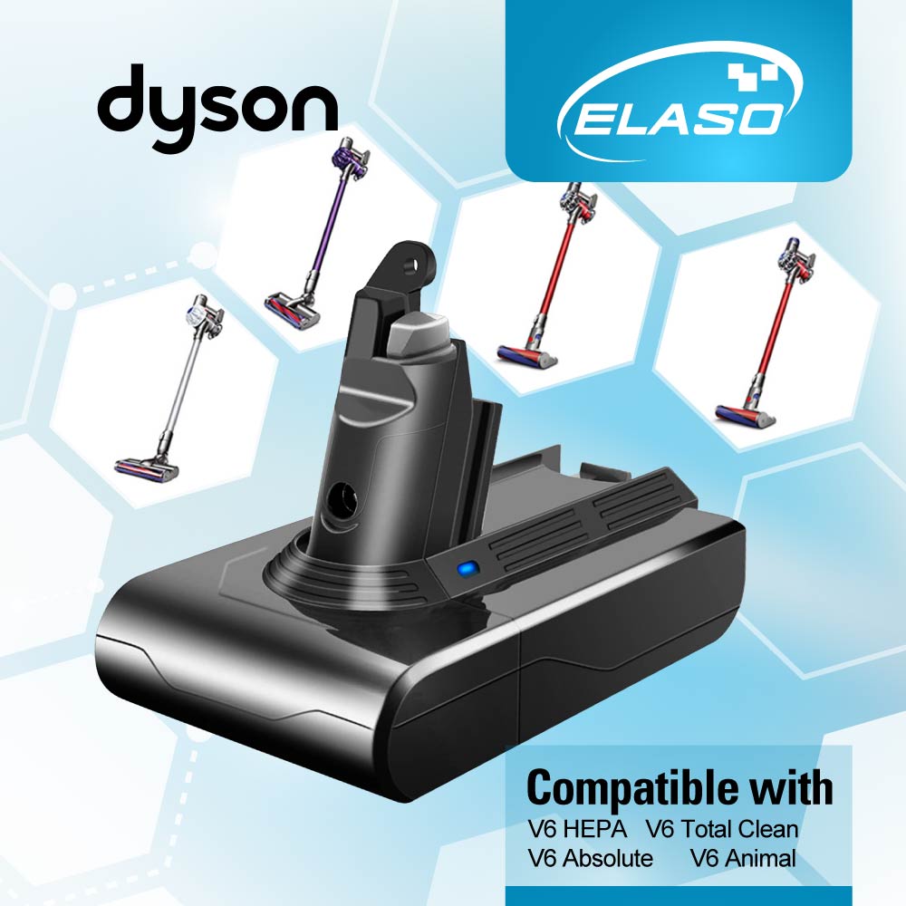 Replacement Battery and 3x Washable Pre Filter for Dyson V6 DC58 DC59 DC62 Animal Handheld,DC72 DC74 Animal SV03 SV06 SV09 Handheld Vacuum