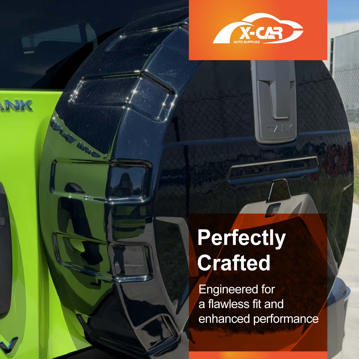 Glossy Black Spare Wheel Cover for GWM Tank 300 2023-2025 Tire Protective Case Exterior Modification Accessories