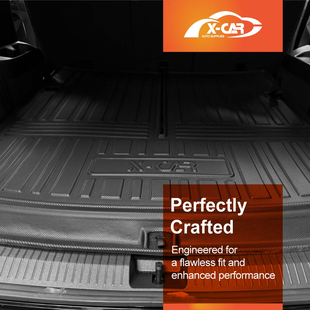 3D Floor Mats Boot Liner for Volkswagen VW Tiguan Allspace 7 Seater 2018-2024 All Weather Heavy Duty Cargo Car Trunk Luggage Tray