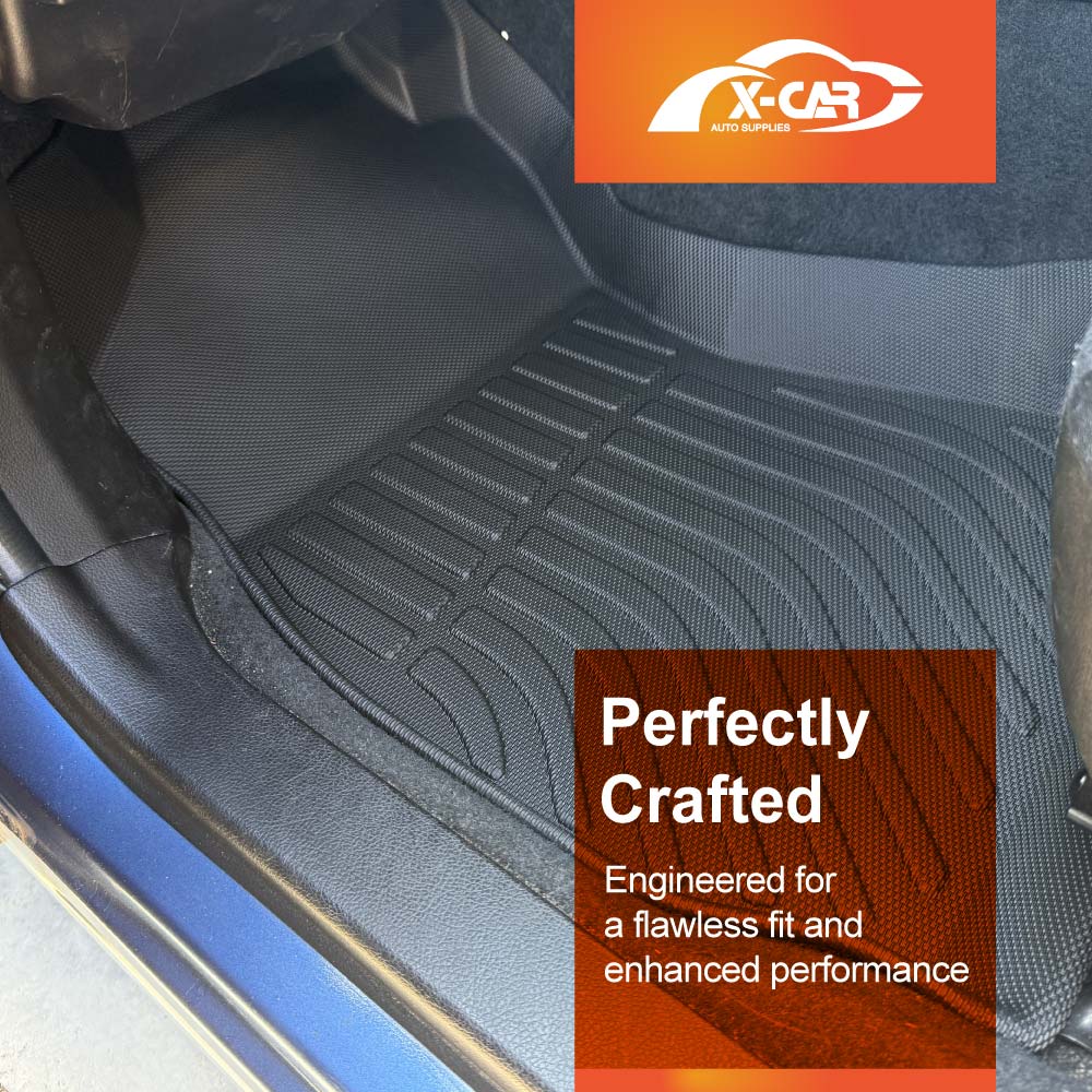 3D Floor Mats Boot Liner Set for Subaru Forester Auto 2012-2018 All Weather Heavy Duty Cargo Kick Mats Back Seat Protector Cover