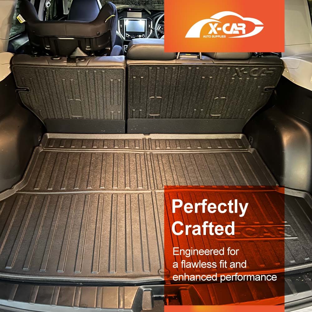3D Floor Mats Boot Liner for Subaru Forester 5th Gen 2018-2025 With Subwoofer All Weather Heavy Duty Cargo Car Trunk Luggage Tray