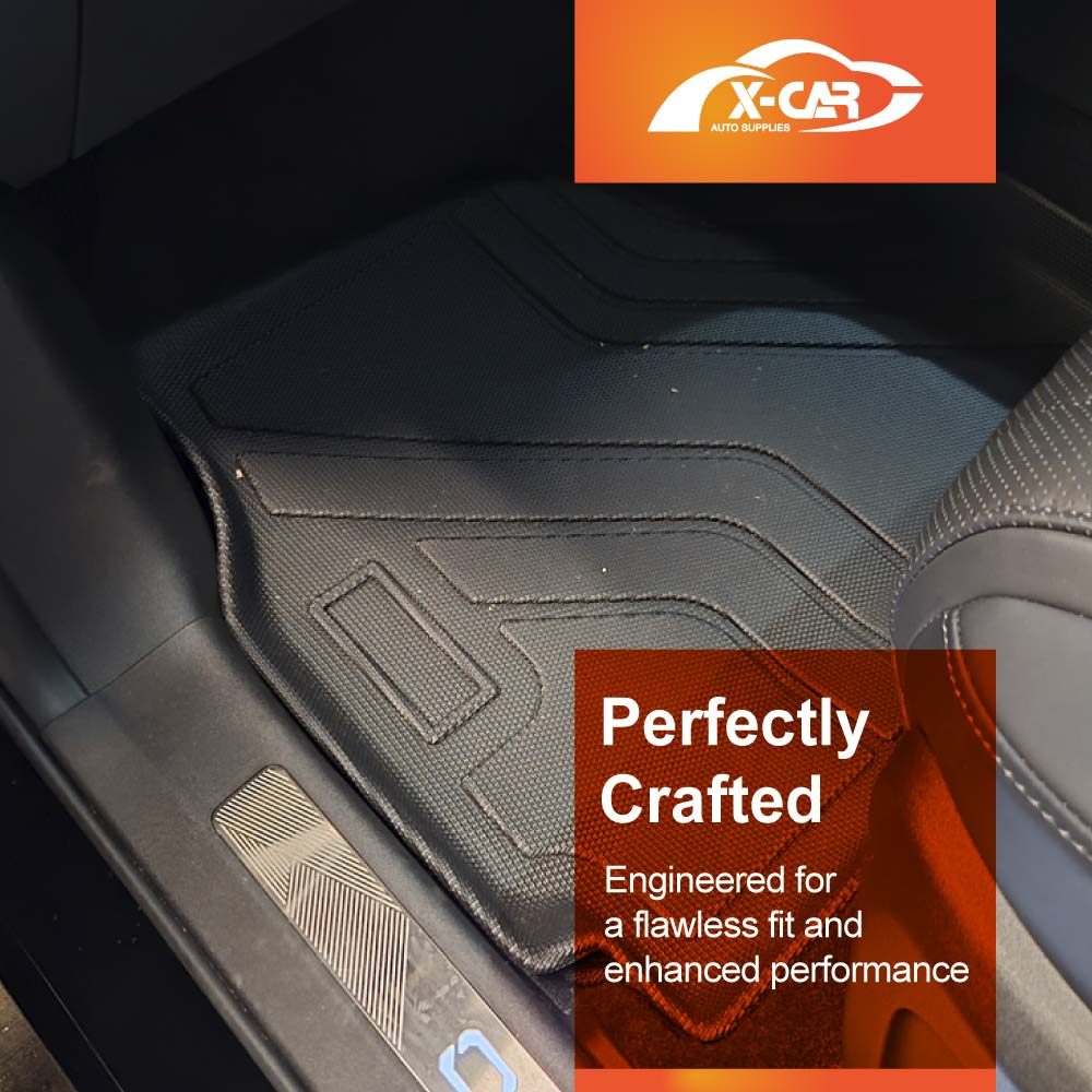 Floor Mats Boot Liner Set for Omoda Omoda 9 2025-Onwards All Weather Heavy Duty Car Trunk Cargo Kick Back Seat Protector Cover