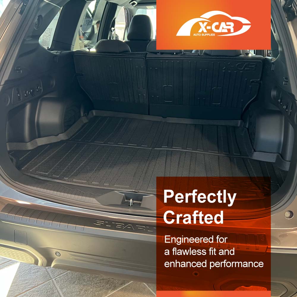Floor Mats Boot Liner Set for Subaru Forester 6th Gen 2025-Onwards No Subwoofer Heavy Duty Car Trunk Cargo Kick Back Seat Cover