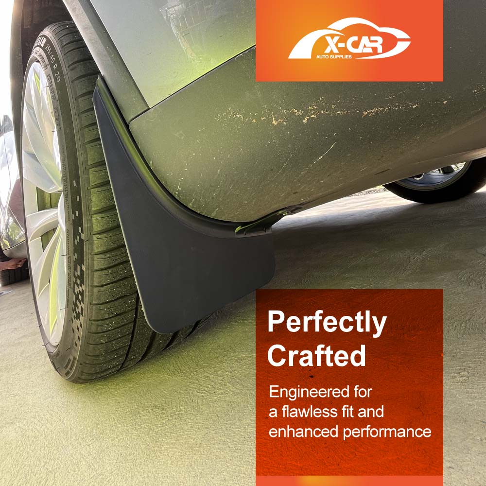 Mud Flaps Splash Guards for Tesla Model Y Juniper 2025-Onwards Long Edge Mudguard Fender Front and Rear Set of 4