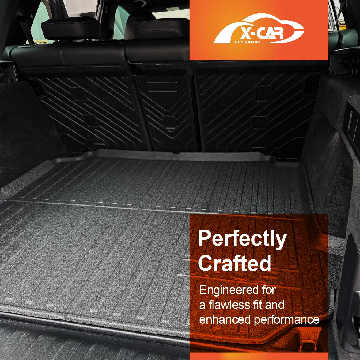 3D Floor Mats Boot Liner Set for BMW X5 X5M G05 F95 2018-Onwards All Weather Heavy Duty Cargo Car Trunk Luggage Tray