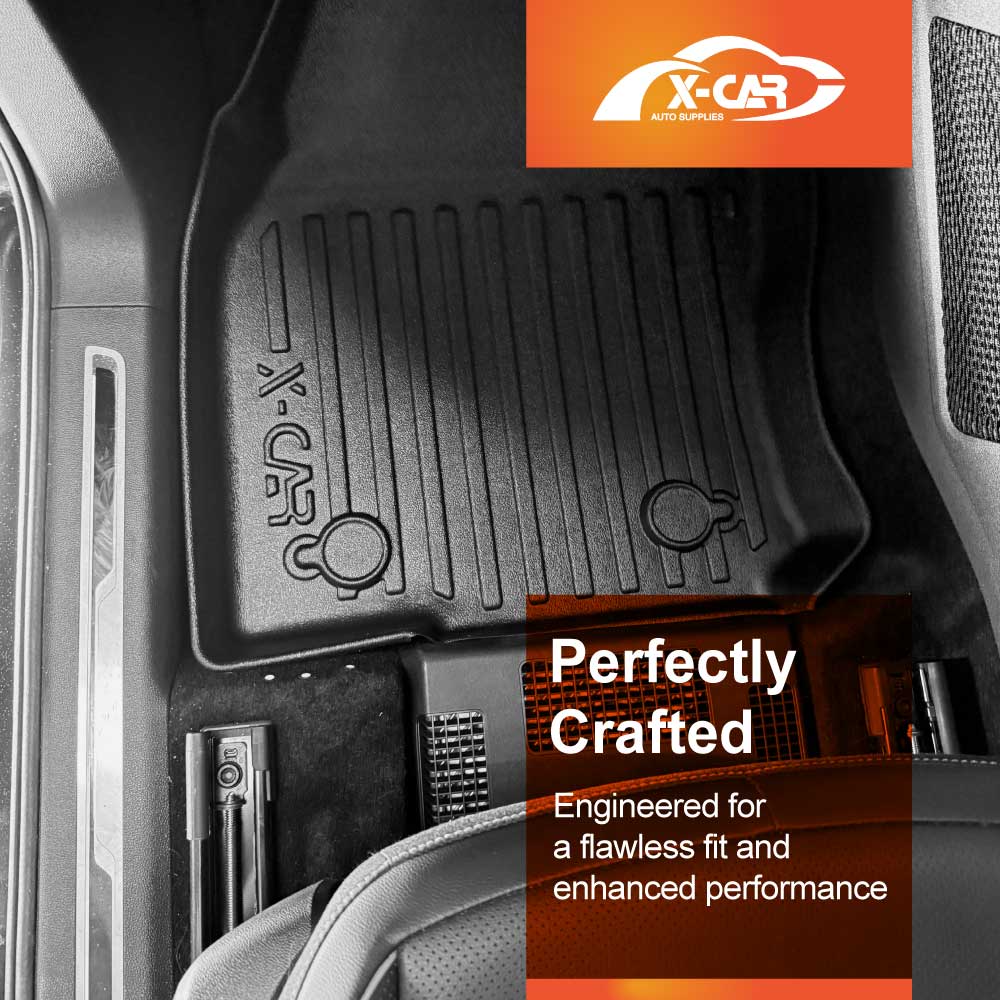 Front Rear Floor Mats for Volkswagen VW Tiguan Allspace 2018-2024 Heavy Duty All Weather Car Mats Carpet Liner Set