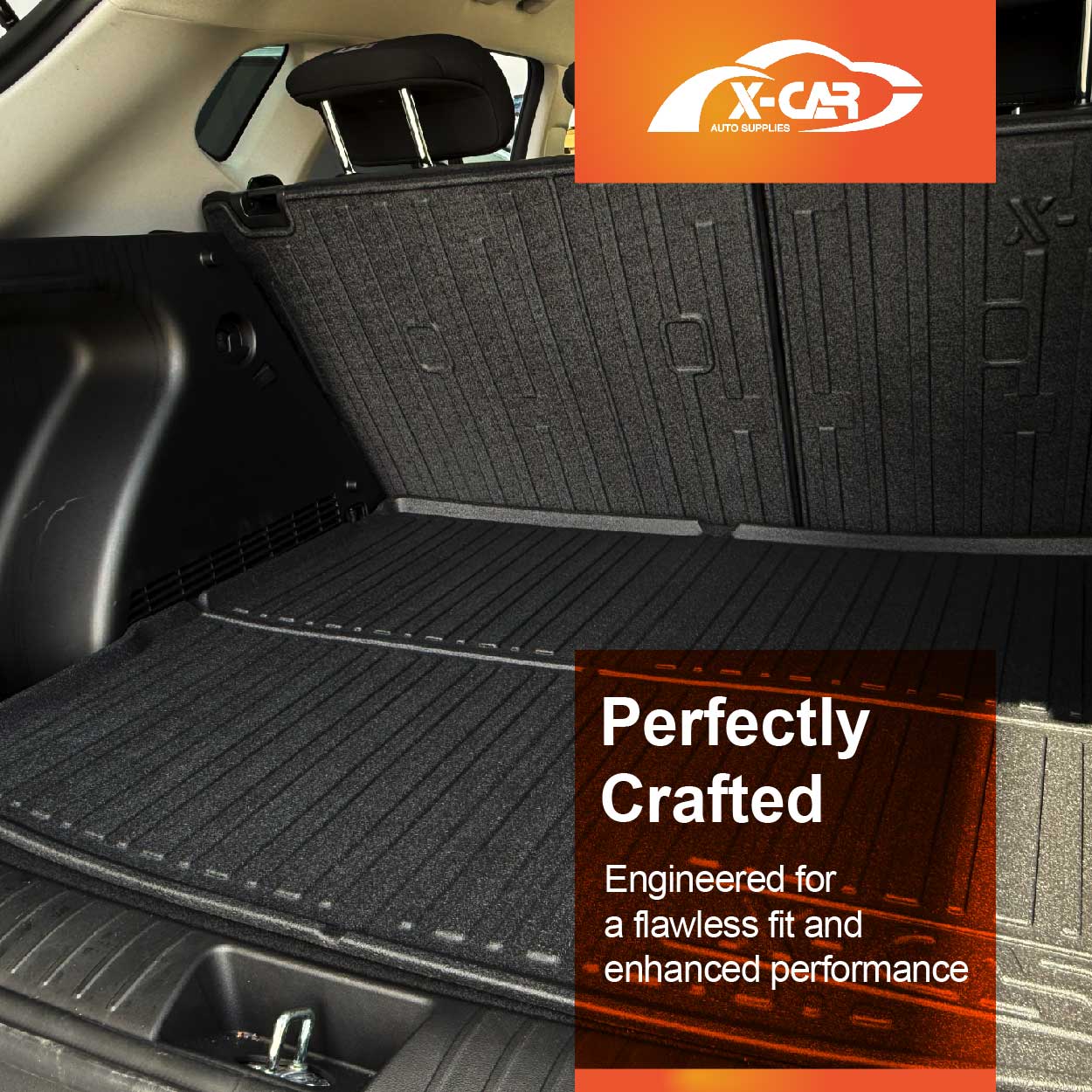 3D Floor Mats Boot Liner for Hyundai Kona 2023-2025 All Weather Heavy Duty Cargo Car Trunk Luggage Tray