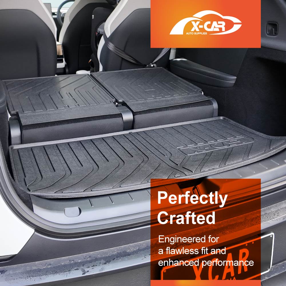 Floor Mats Boot Liners Set for Tesla Model Y L 6-Seat 2026-Onwards All Weather Front Toolbox Cargo Car Trunk Cover Luggage Tray
