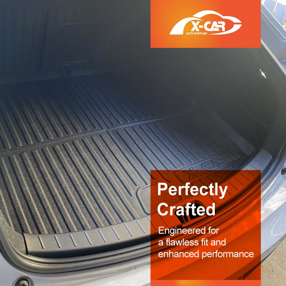 3D Floor Mats Boot Liner Set for Polestar 2 2021-Onwards All Weather Heavy Duty Cargo Kick Mats Back Seat Protector Cover