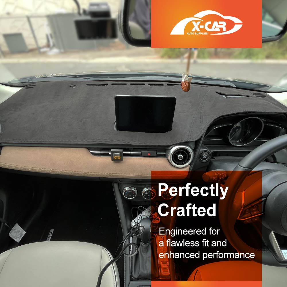 Dash Mat for Mazda 2 DJ/DL Series Hatch & Sedan With HUD 2014-Onwards Non-Slip Microfiber Pad Interior Accessories