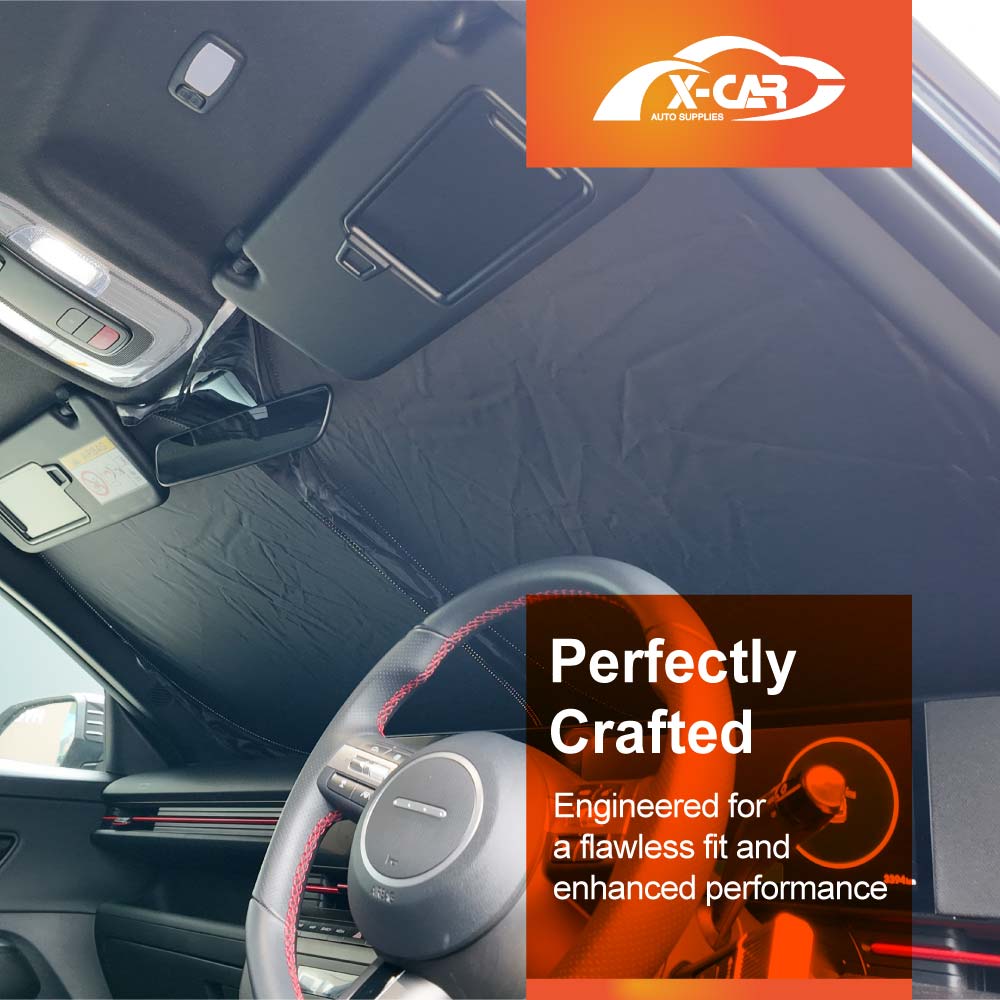 WindScreen Sun Shade for Hyundai Kona 2023-Onwards Blocks UV Rays Foldable Custom Wind Screen Sun Visor Protector