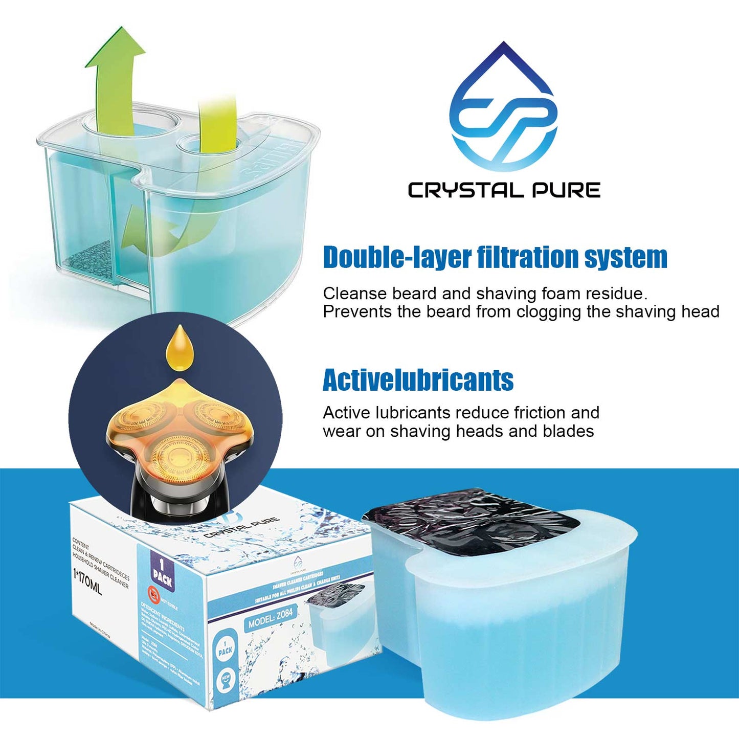 Cartridge Refills for Philips SmartClean Compatible with S9000, S89xx, S73xx–S79xx, S51xx–S56xx Shavers 4-Pack