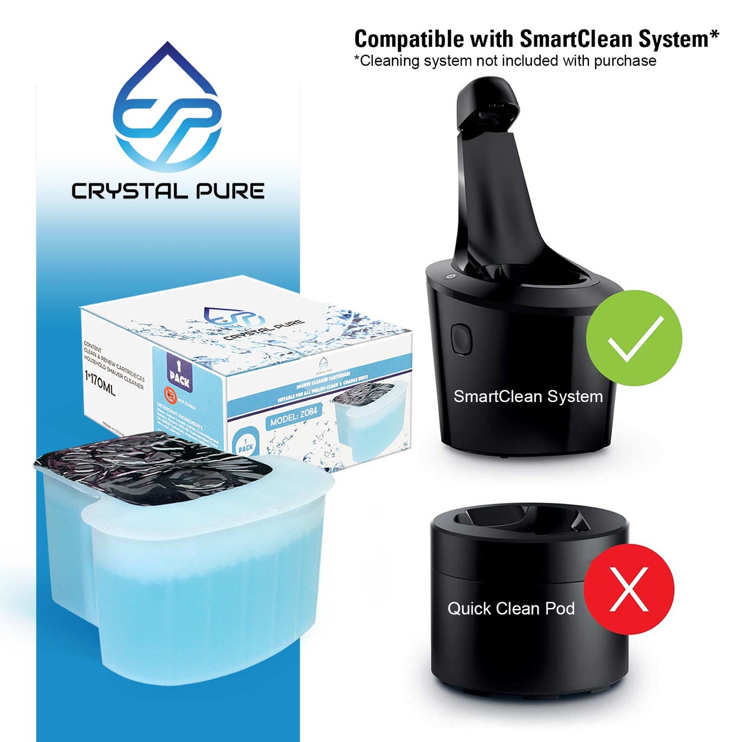 Cartridge Refills for Philips SmartClean Compatible with S9000, S89xx, S73xx–S79xx, S51xx–S56xx Shavers 4-Pack