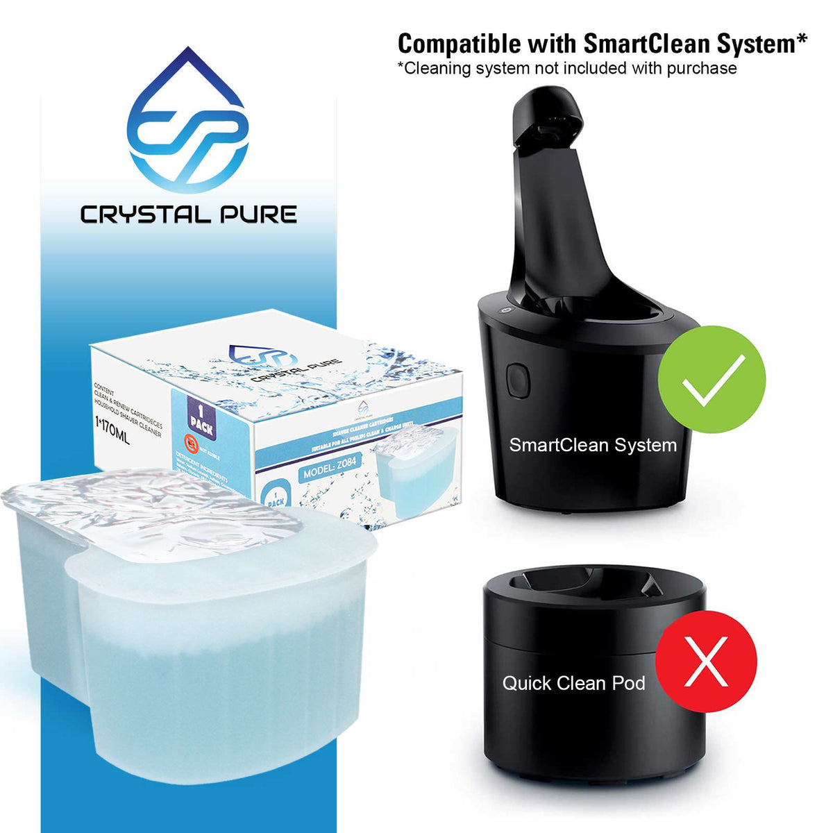 Cartridge Refills for Philips SmartClean Compatible with S9000, S89xx, S73xx–S79xx, S51xx–S56xx Shavers 2-Pack