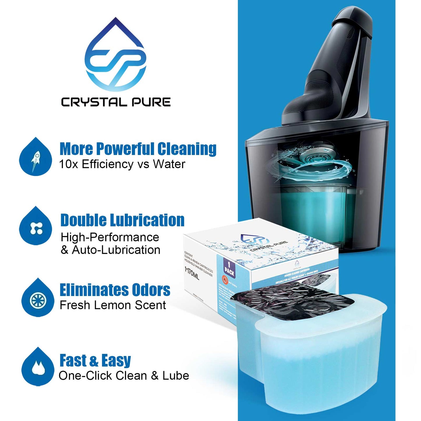 Cartridge Refills for Philips SmartClean Compatible with S9000, S89xx, S73xx–S79xx, S51xx–S56xx Shavers 4-Pack