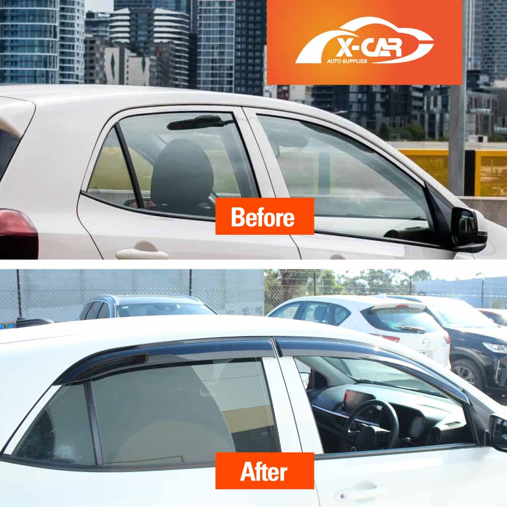 Premium Weathershields for Kia Picanto 2017-2025 Car Weather Shields Wind Deflectors Window Sun Visor 4-Piece Set