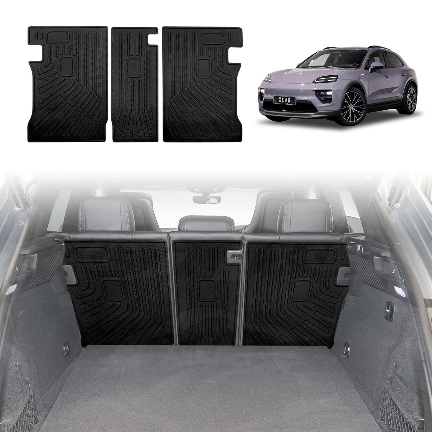 Back Seat Protector for Porsche Macan Electric 2024-Onwards All Weather Heavy Duty Car Seat Kick Mats Cover Accessories