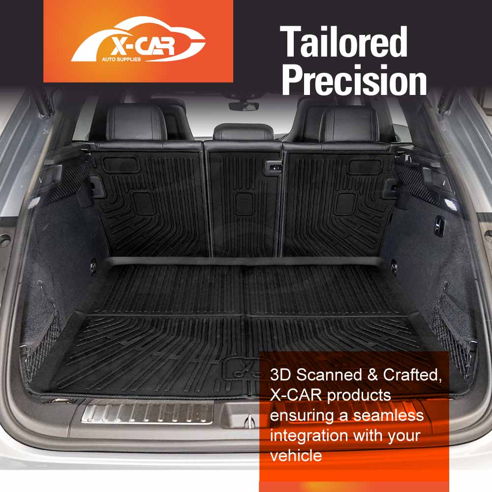 Boot Liner Kick Mats Set for Porsche Macan Electric 2024-Onwards All Weather Heavy Duty Cargo Car Trunk Back Seat Protector