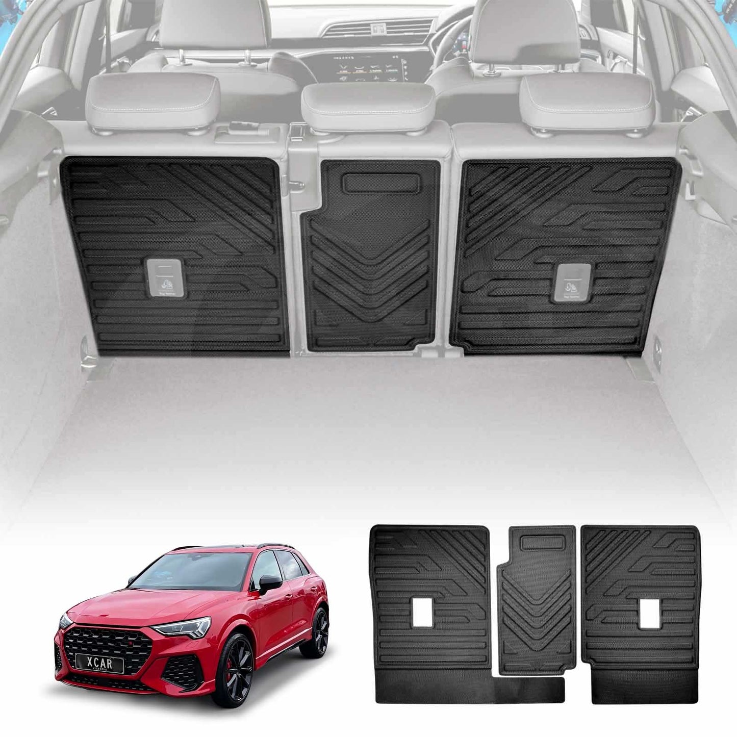 Back Seat Protector for Audi Q3 RS Q3 2019-2025 All Weather Heavy Duty Car Seat Kick Mats Cover Accessories