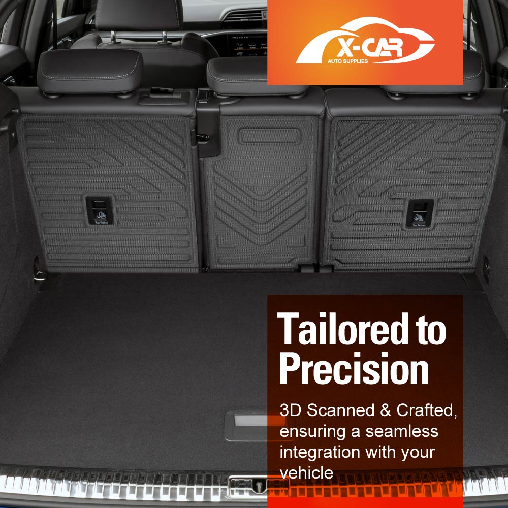 Boot Liner Kick Mats Set for Audi Q3 RS Q3 2019-2025 All Weather Heavy Duty Cargo Car Trunk Back Seat Protector Cover Liner