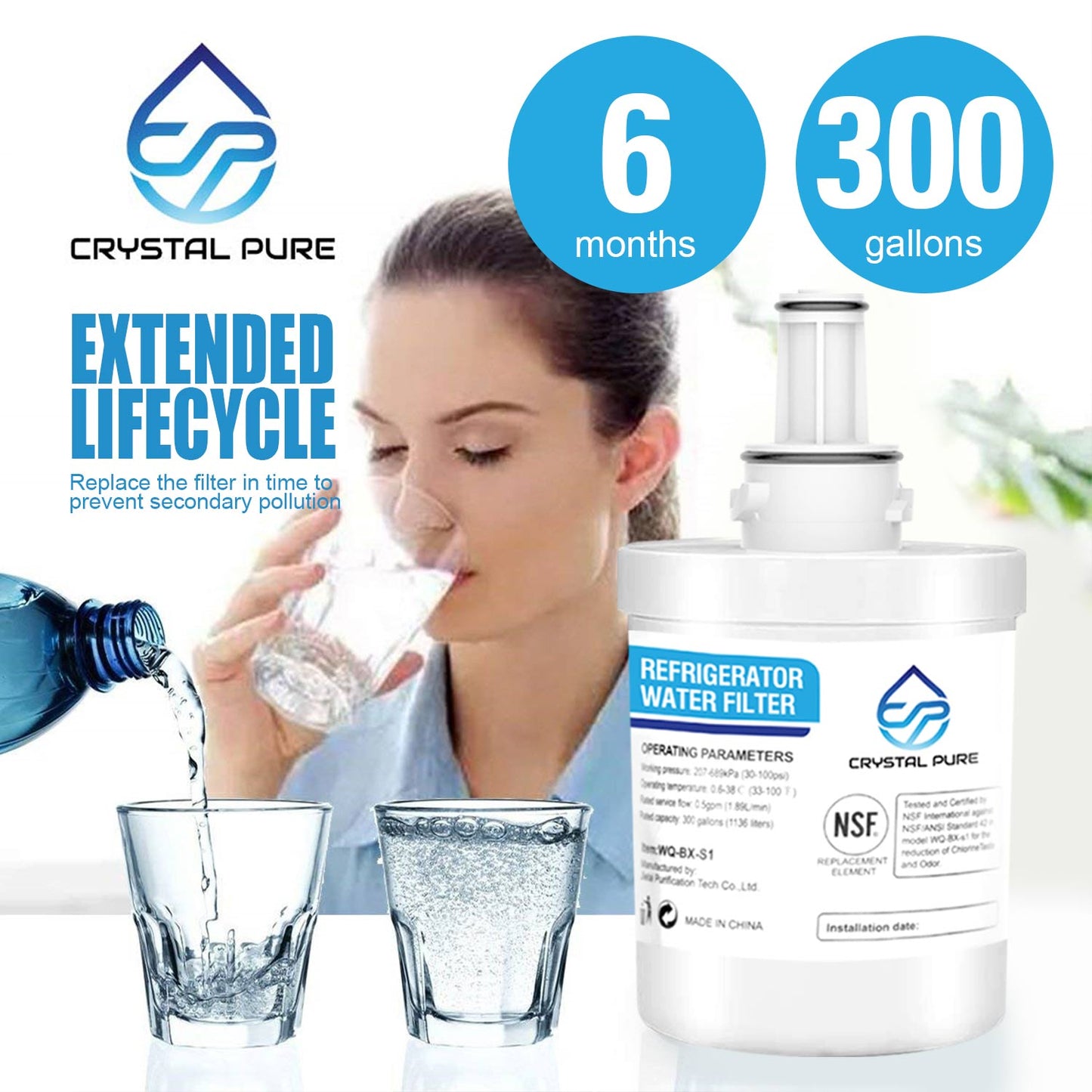 Premium Water Filter Cartridge for Samsung DA29-00003G DA29-00003F DA29-00003A DA29-00003B DA29-00003D Fridge