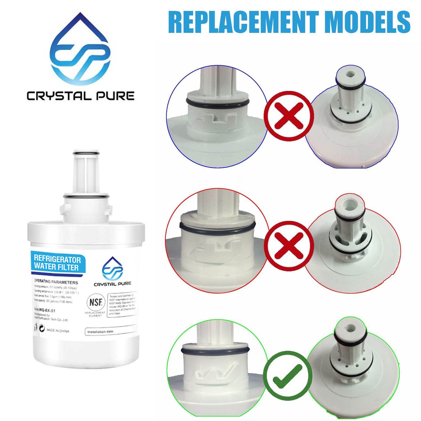 Premium Water Filter Cartridge for Samsung DA29-00003G DA29-00003F DA29-00003A DA29-00003B DA29-00003D Fridge