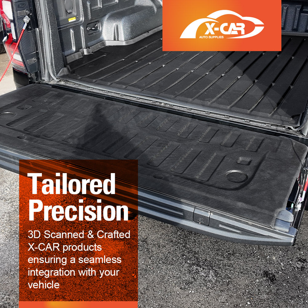Tub Liner Tailgate Mat for Ford Next-Gen Ranger Raptor RA 2022-Onwards with Plastic Tub Heavy Duty All Weather Ute Protector Cover Mats Set