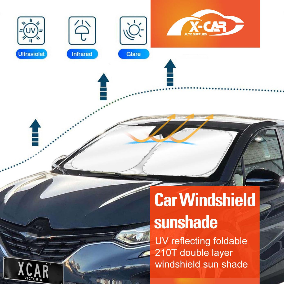 WindScreen Sun Shade for Renault Captur XJB Series 2021-2024 Blocks UV Rays Foldable Custom Wind Screen Sun Visor Protector