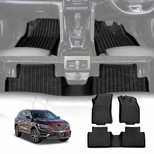 3D Floor Mats for Renault Koleos 2016-Onwards Heavy Duty All Weather Car Carpet Liner Set Accessories