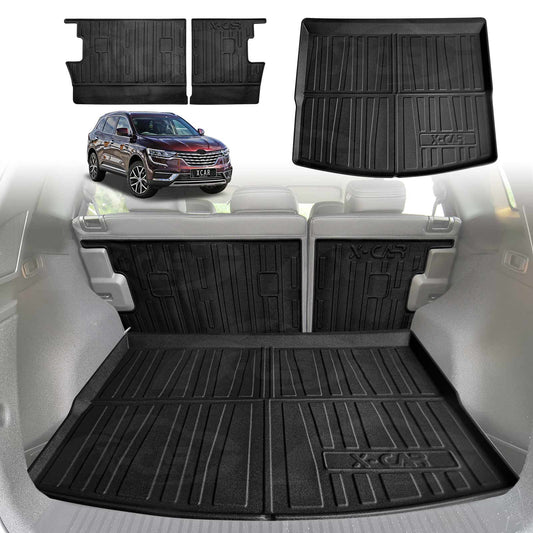 Boot Liner Set for Renault Koleos 2016-Onwards All Weather Heavy Duty Car Trunk Back Seat Protector Cargo Kick Mats