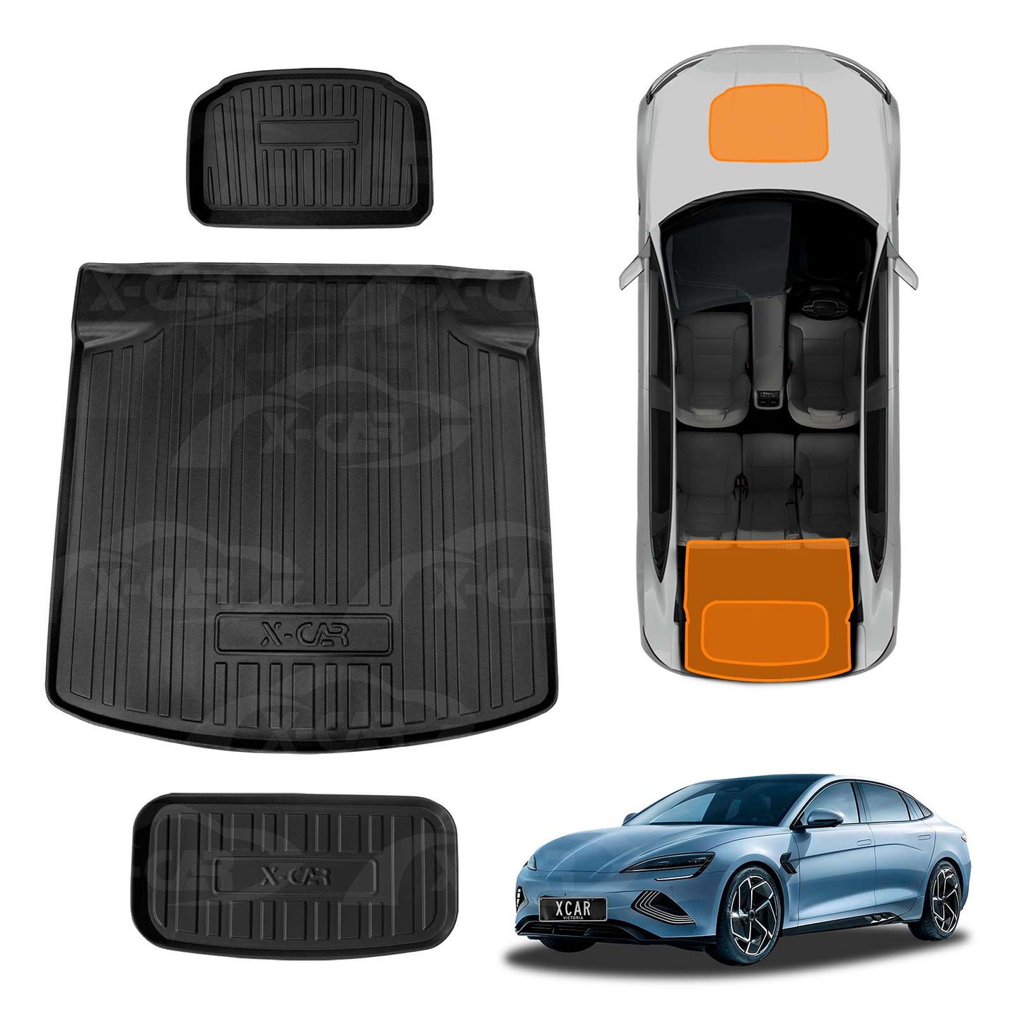 Toolbox Front Trunk Rear Cargo Mat for BYD Seal 2023-2025 Heavy Duty Cargo Luggage Tray Accessories