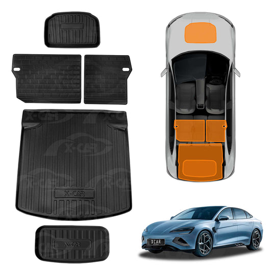 3D All-Weather Interior Liners Set for BYD Seal 2023-2025 Back Seat Front Trunk Toolbox Boot Cargo Mats