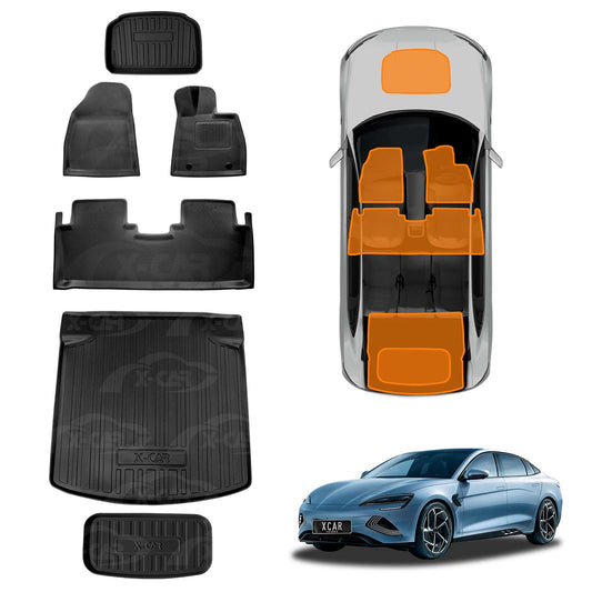 3D All-Weather Interior Liners Set for BYD Seal 2023-2025 Front Trunk Toolbox Boot Cargo Floor Mats