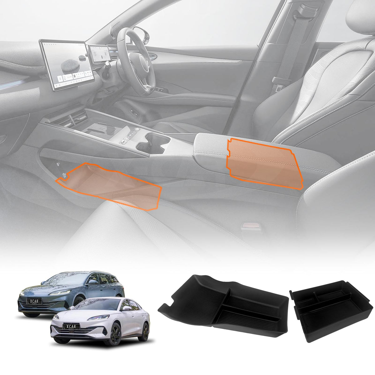 Centre Console Organiser Set for BYD Seal 6 Seal6 2026-Onwards Armrest Tray Storage Box Insert Interior Accessories