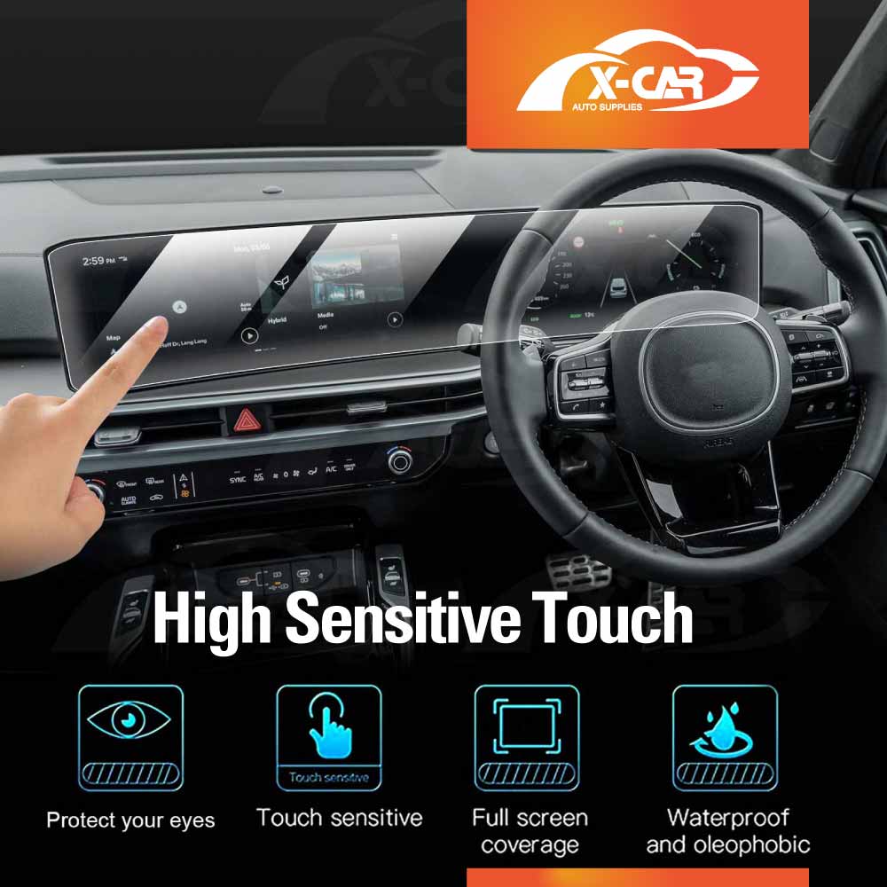 Screen Protector for Kia Sorento MQ4 Series 2023-Onwards 12.3-inch Touchscreen Anti-Scratch Film Cover Dashboard Display Protection Accessories
