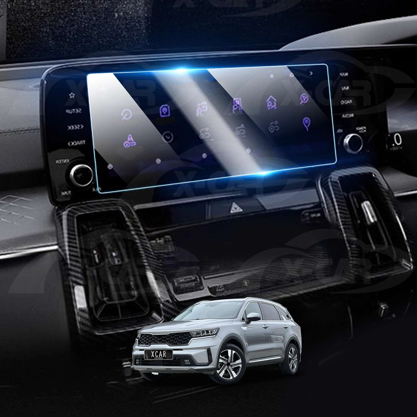 Tempered Glass Screen Protector for Kia Sorento MQ4 Series 2020-2023 10.25 Inch Touchscreen Anti-Scratch Cover Accessories