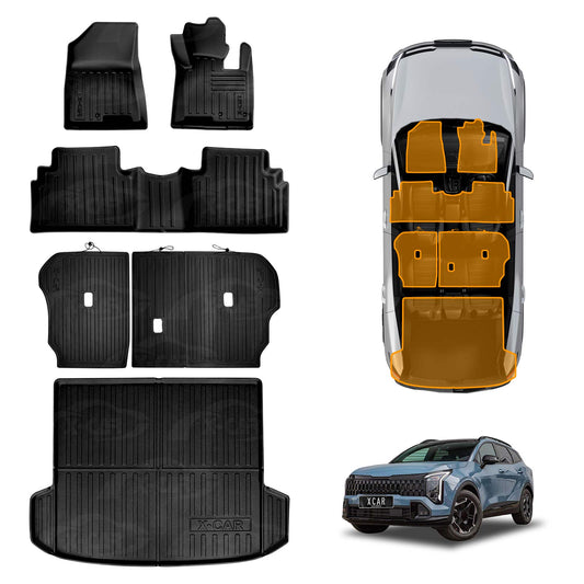 Floor Mats Boot Liner Set for Kia Sportage NQ5 PE Series 2026-Onwards With Subwoofer All Weather Cargo Kick Mats Back Seat Cover
